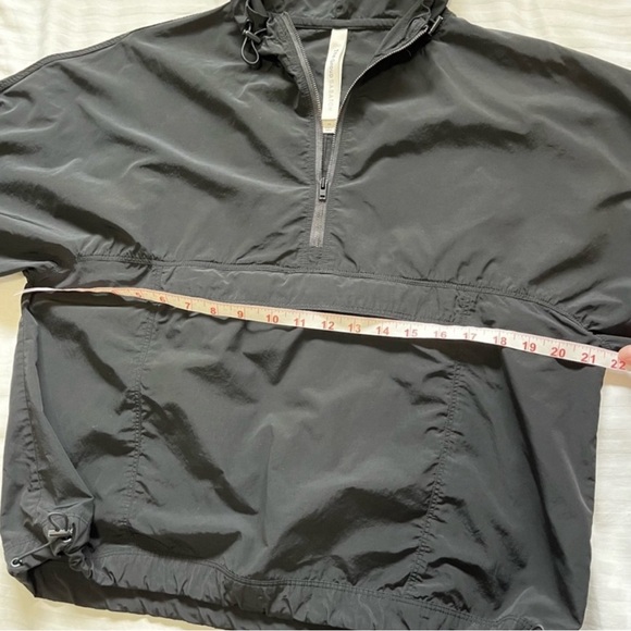 Aritzia Babaton Arrow Half-Zip Anorak Hooded Wind Breaker Jacket Black Medium - Picture 9 of 10